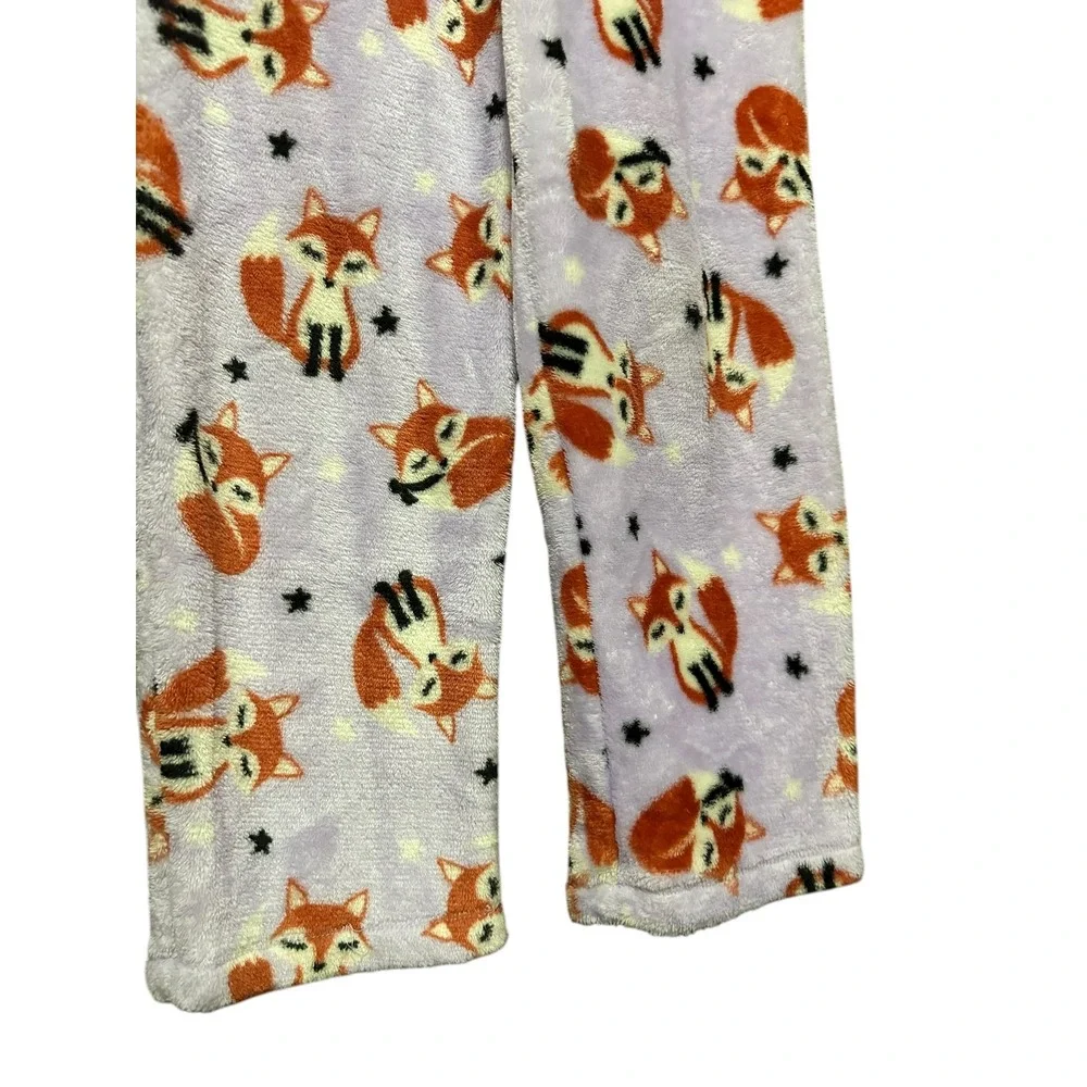 Wonder Nation Purple Fox Pajama Pants Kids Size S 6-6X Flame Resistant Sleepwear